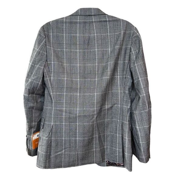 Tallia Men's Gray Plaid Slim-Fit Long-Sleeve Button-Front Suit Jacket Size 36R N - Picture 3 of 8